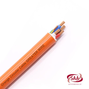 10mm orange circular 2 core and earth 10mm orange circular 2 core and earth